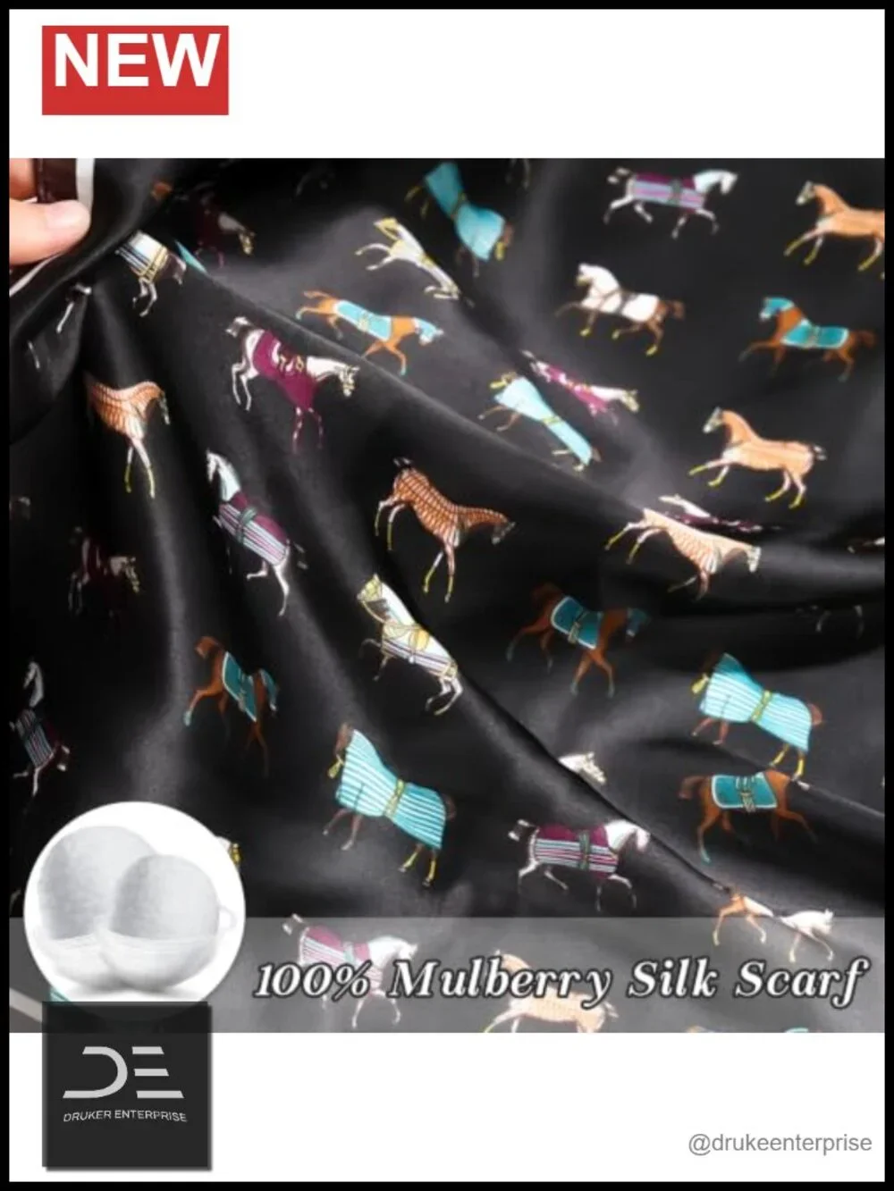 100% Mulberry Silk Square Scarf Lightweight Neckerchief Hair Neck Scarf Gift Box